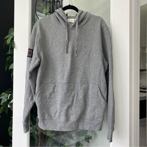Gray orange logo heavyweight quality hoodie
